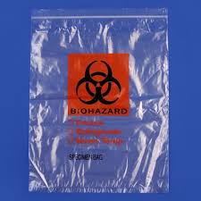 BIOHAZARD PLASTIC BAG FOR LAB SAMPLE 2 أكياس فتحتين لعينات المختبر